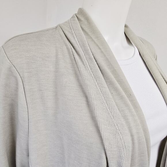 Logo Lounge Lori Goldstein Cardigan Size XL Gray Open Front Pockets Mixed Media - Picture 5 of 11